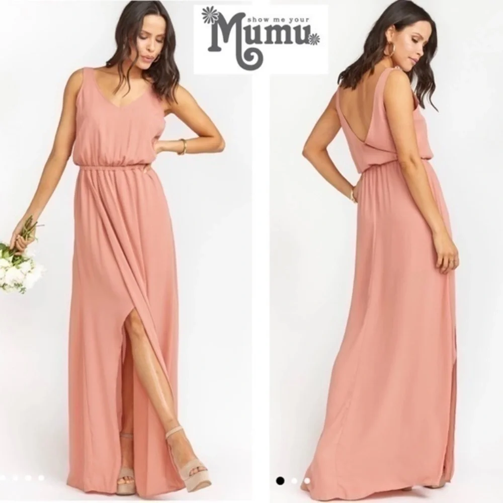 NWOT SMYMM Dark Pink Kendall Sleeveless Maxi Dress - Rustic Mauve Crisp
